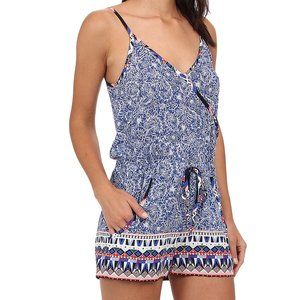 French Connection Blue Printed Romper